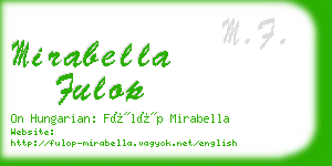 mirabella fulop business card